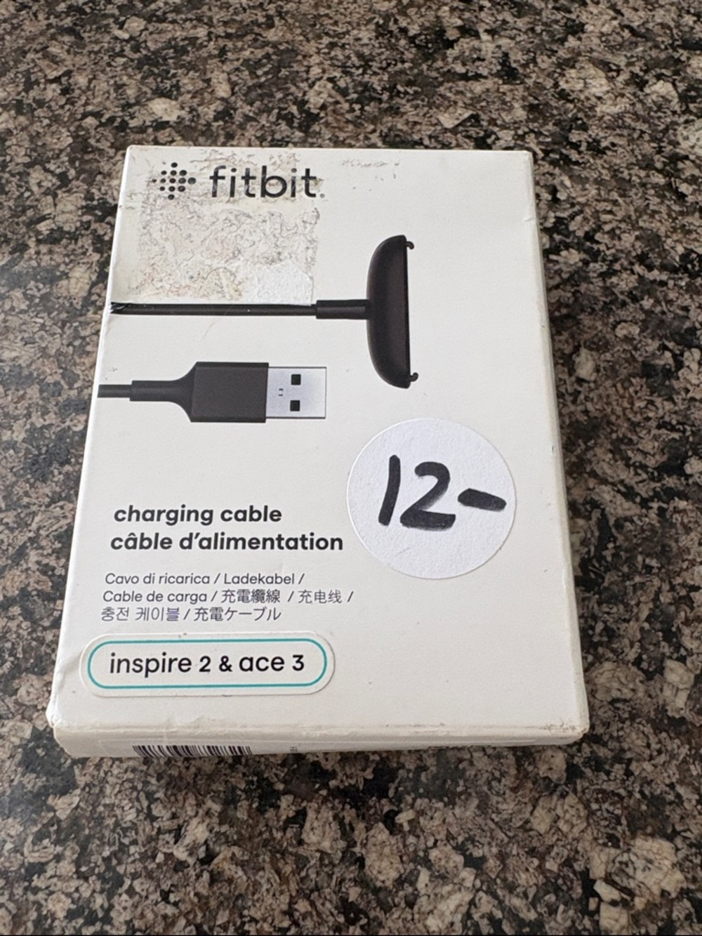 fitbit Black Charging Cable for Inspire 2 & Ace 3